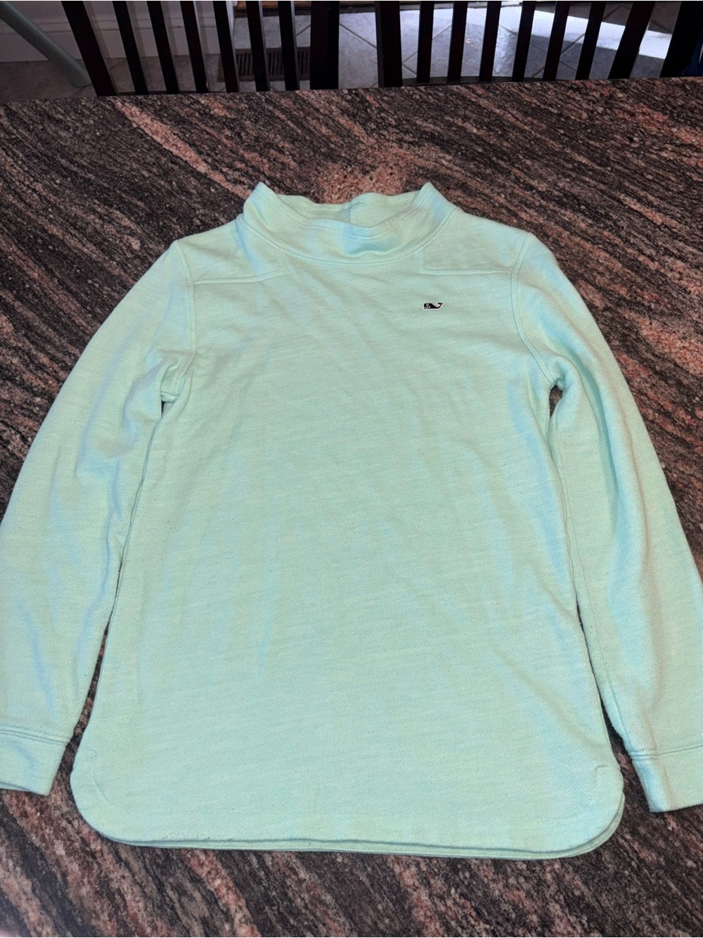 Vineyard Vines Girls' Mint Aqua Long Sleeve Mock Neck Top